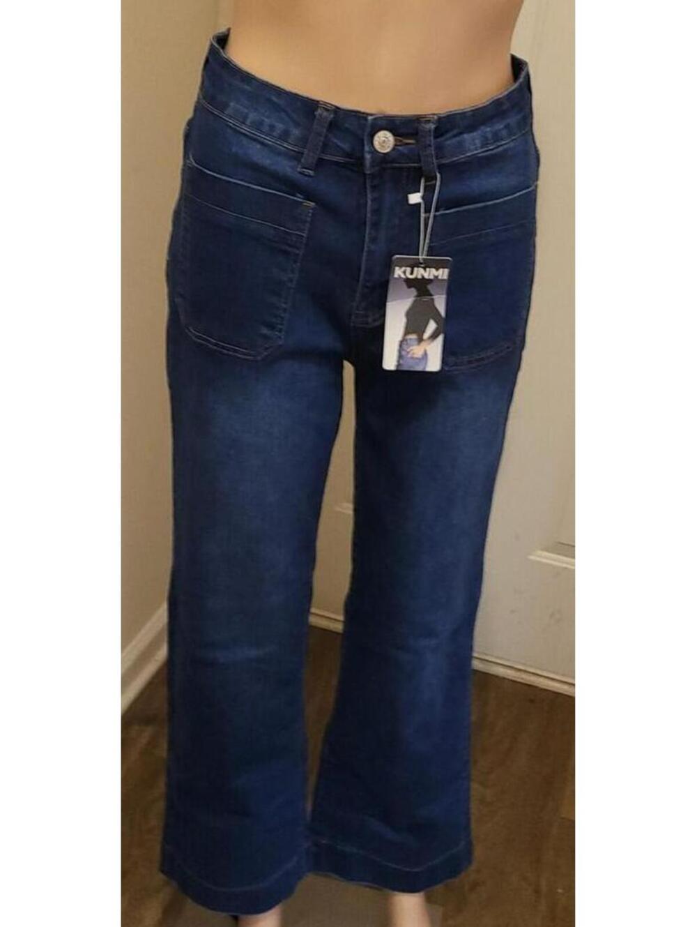 Women's KUNMI Dark Wash Flared Denim Sexy Fashion Size 10 Jeans